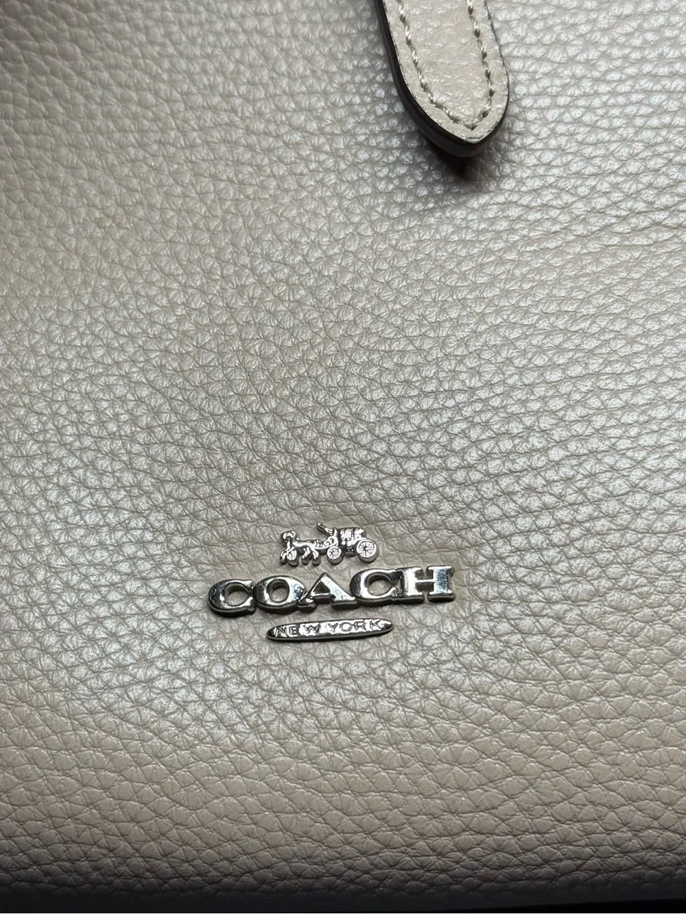 Coach Pebbled Leather Tote in Taupe